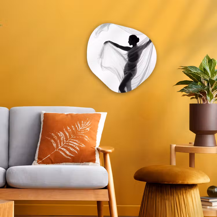 Organisch schilderij - Forex - Silhouet - Sluier - Vormen - Zwart - Wit - Sensueel — 3