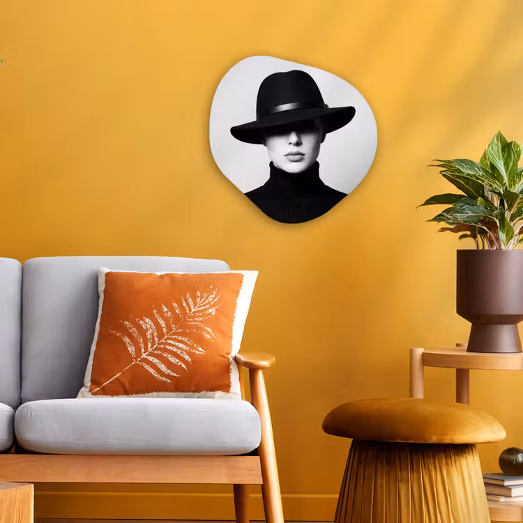 Organisch schilderij - Forex - Vrouw - Schaduw - Zwart - Wit - Mysterieus — 3