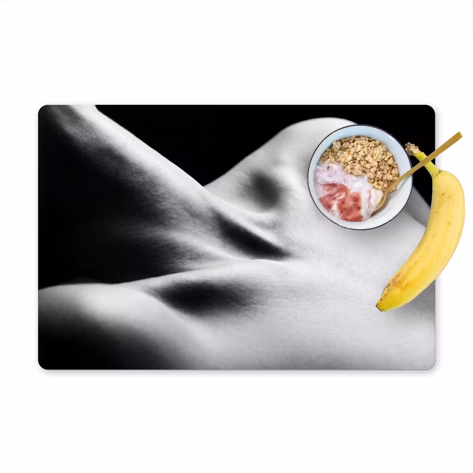 Placemat - 6 stuks - Lichaam - Vormen - Abstract - Zwart - Wit - Sensueel — 1