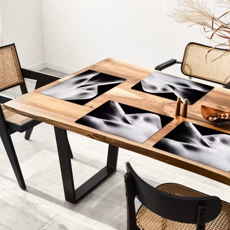 Placemat - 6 stuks - Lichaam - Vormen - Abstract - Zwart - Wit - Sensueel — 5