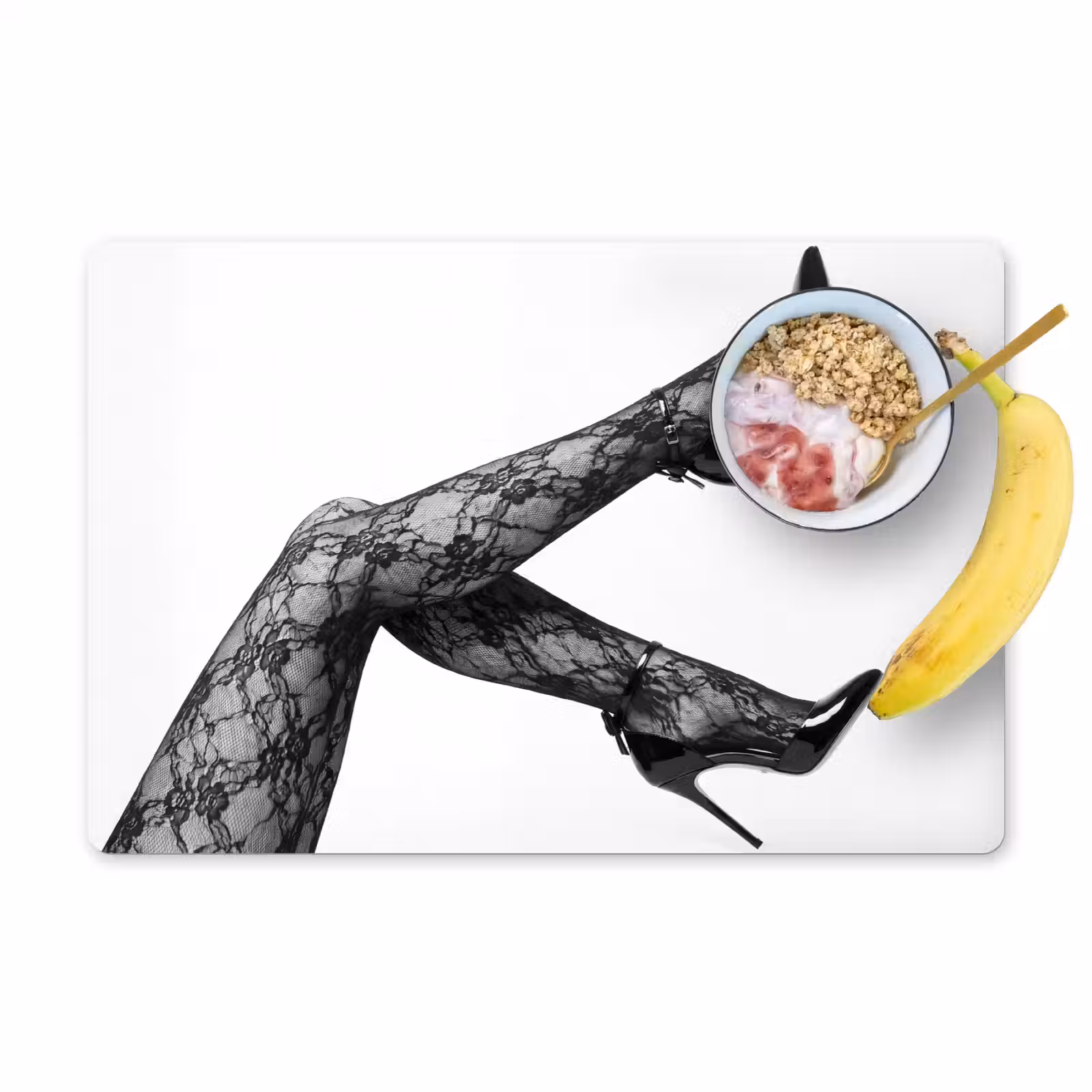Placemat - 6 stuks - Benen - Kant - Hakken - Zwart - Wit - Uitdagend — 1