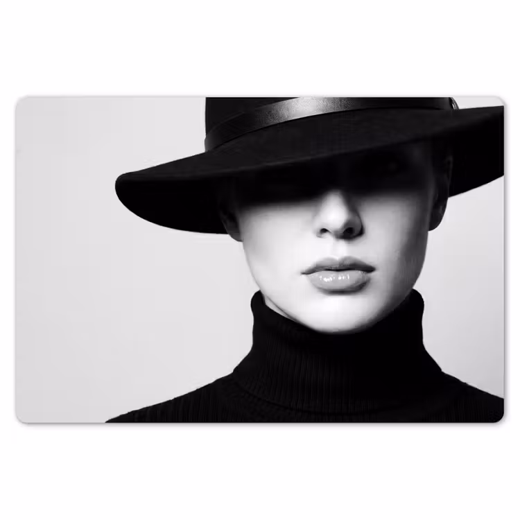 Placemat - 6 stuks - Vrouw - Schaduw - Zwart - Wit - Mysterieus — 7