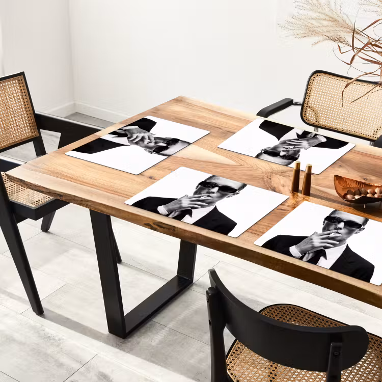 Placemat - 6 stuks - Portret - Pak - Roken - Zwart - Wit - Stoer — 5