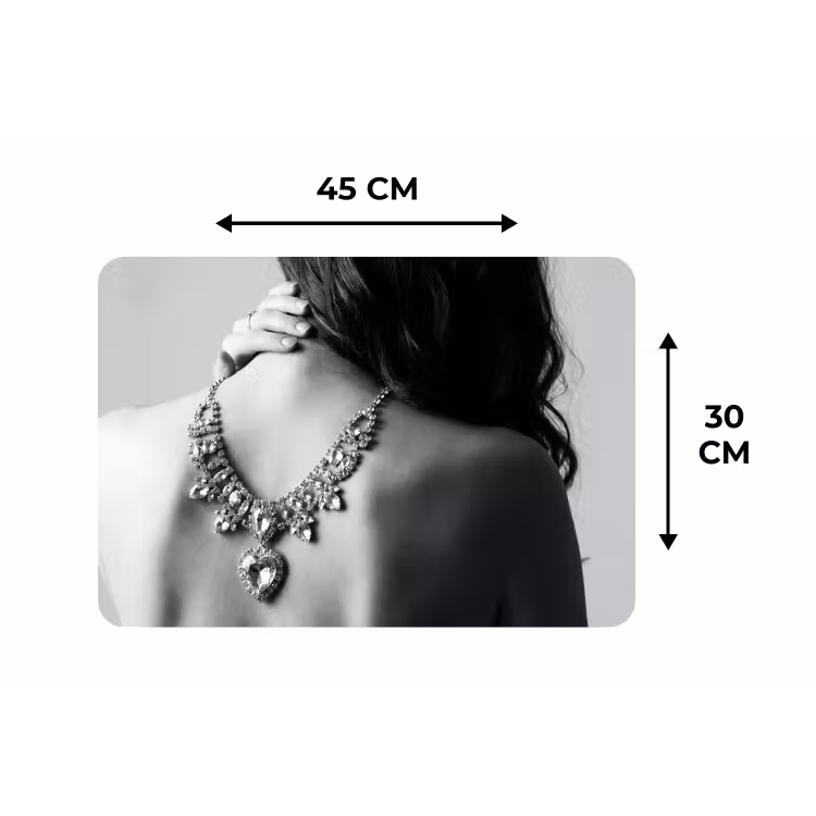 Placemat - 6 stuks - Vrouw - Ketting - Fashion - Zwart - Wit — 3