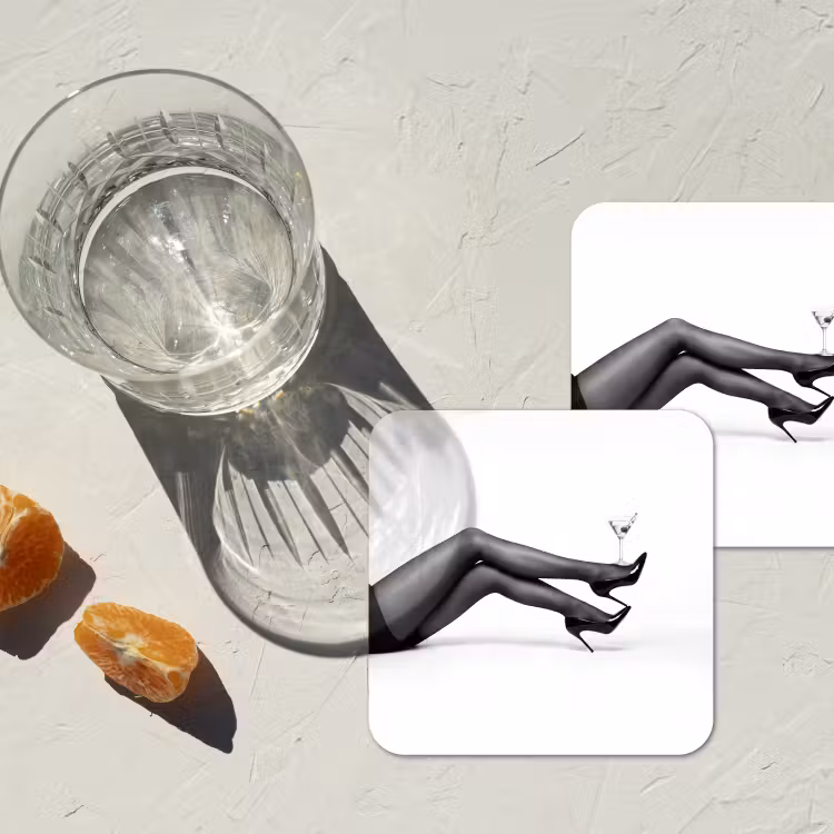 Onderzetter - Benen - Hakken - Glas - Zwart - Wit - Speels — 2
