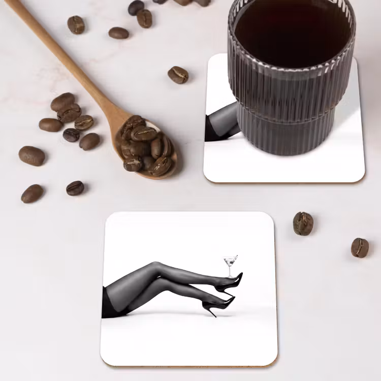 Onderzetter - Benen - Hakken - Glas - Zwart - Wit - Speels — 4