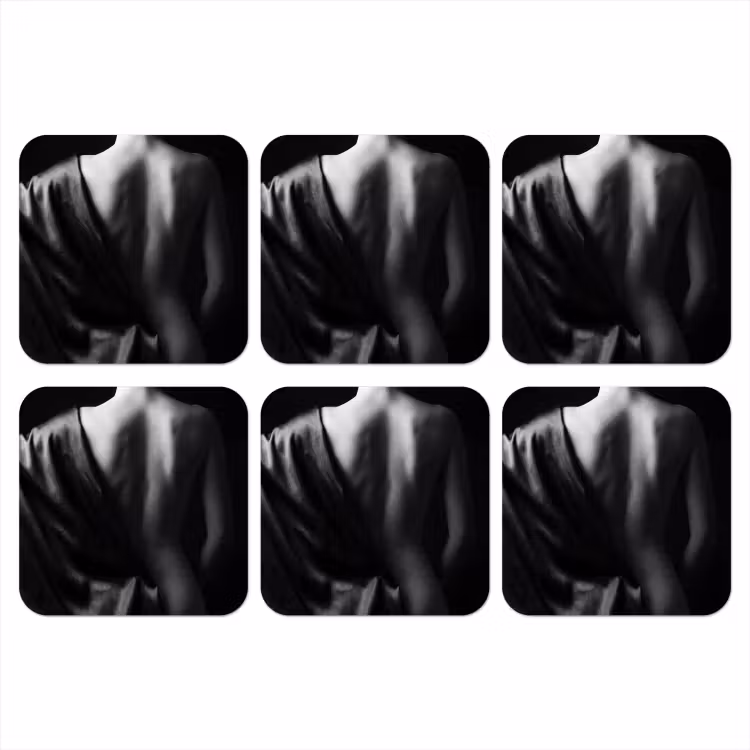 Onderzetter - Schouder - Zijde - Rug - Zwart - Wit - Elegant — 1