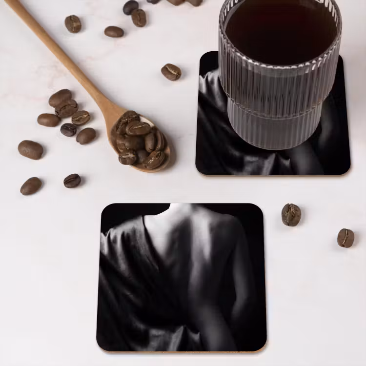 Onderzetter - Schouder - Zijde - Rug - Zwart - Wit - Elegant — 4