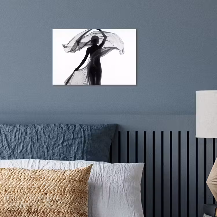 Poster - Vrouw - Sluier - Portret - Zwart - Wit - Artistiek — 3