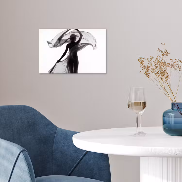 Poster - Vrouw - Sluier - Portret - Zwart - Wit - Artistiek — 4