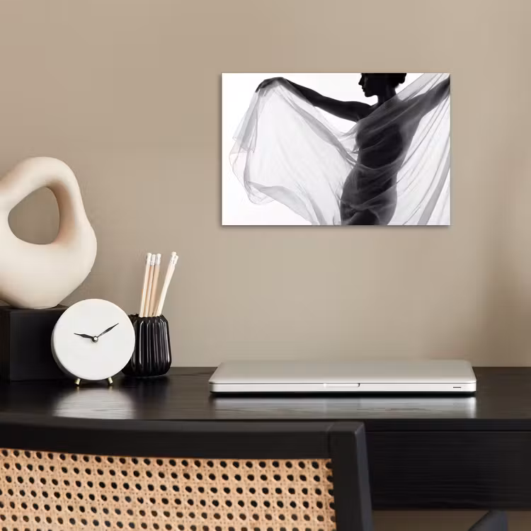 Poster - Silhouet - Sluier - Vormen - Zwart - Wit - Sensueel — 2
