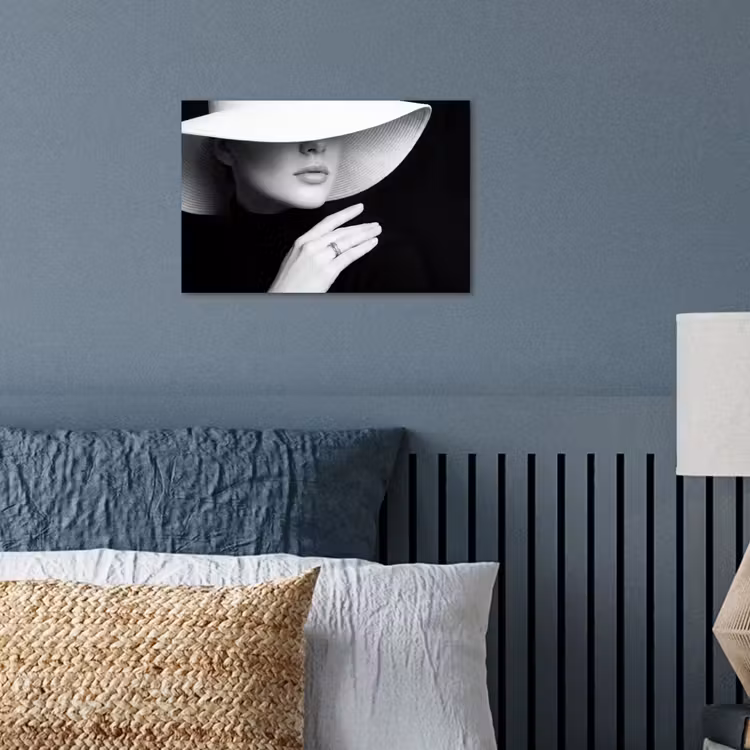 Poster - Vrouw - Hoed - Hand - Zwart - Wit - Klassiek — 3
