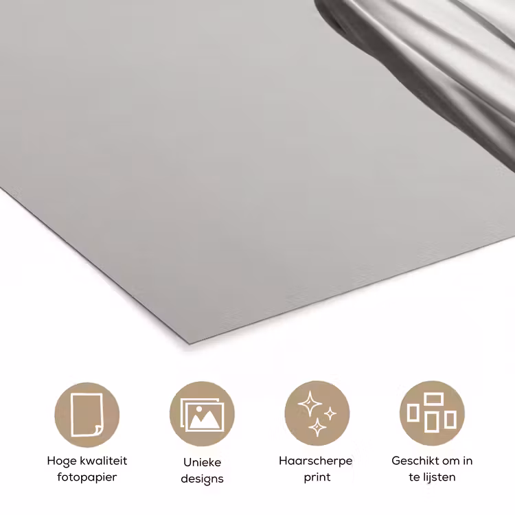 Poster - Vrouw - Profiel - Hoed - Zwart - Wit - Minimalistisch — 5
