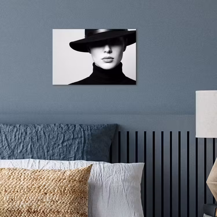 Poster - Vrouw - Schaduw - Zwart - Wit - Mysterieus — 3