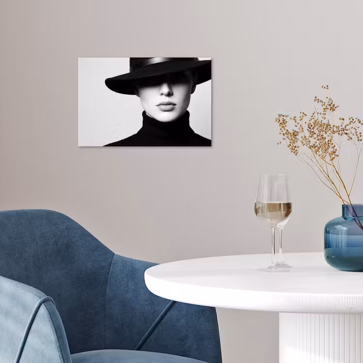 Poster - Vrouw - Schaduw - Zwart - Wit - Mysterieus — 4