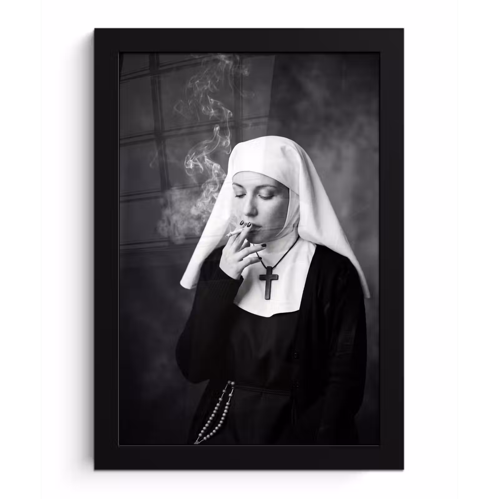Poster met lijst - Non - Roken - Portret - Zwart - Wit - Rebels — 1