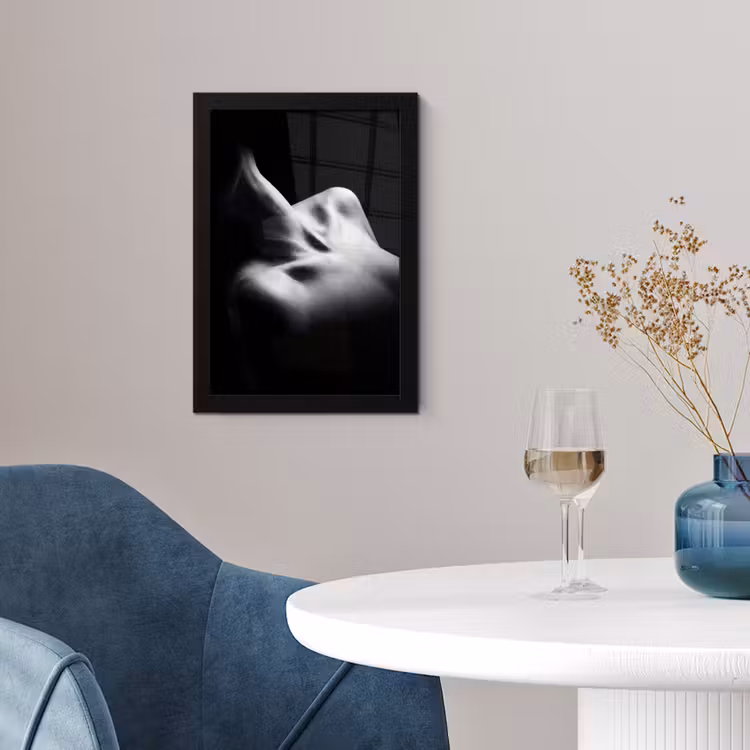 Poster met lijst - Lichaam - Vormen - Abstract - Zwart - Wit - Sensueel — 4