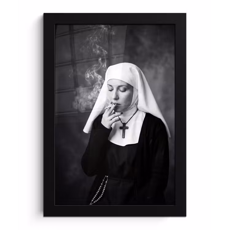 Poster met lijst - Non - Roken - Portret - Zwart - Wit - Rebels — 1