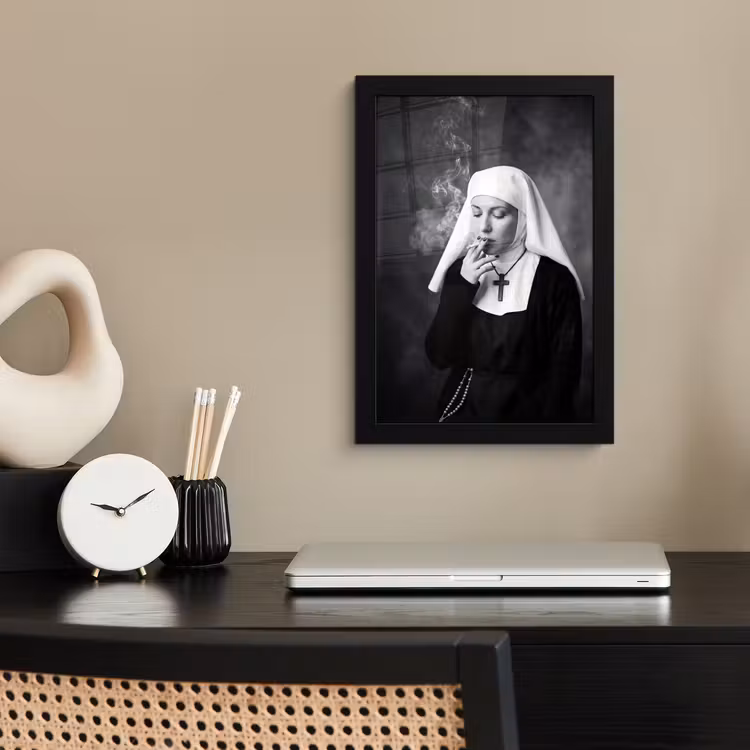 Poster met lijst - Non - Roken - Portret - Zwart - Wit - Rebels — 2