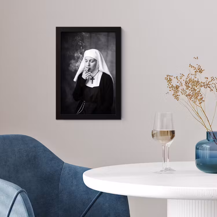 Poster met lijst - Non - Roken - Portret - Zwart - Wit - Rebels — 4