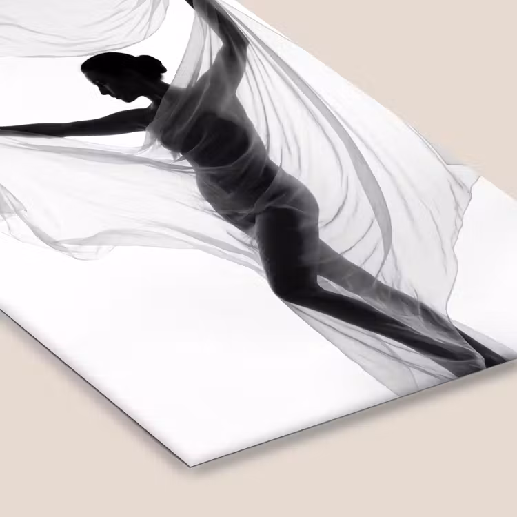 Poster met lijst - Silhouet - Sluier - Vormen - Zwart - Wit - Sensueel — 7
