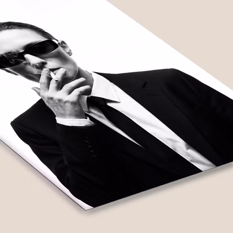 Poster met lijst - Portret - Pak - Roken - Zwart - Wit - Stoer — 7