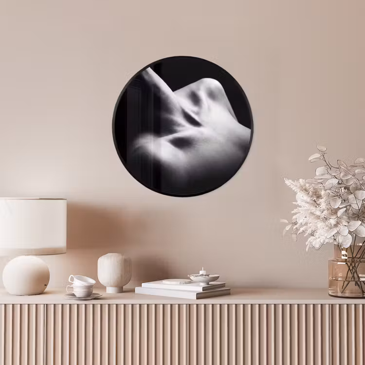 Ronde fotolijst - Lichaam - Vormen - Abstract - Zwart - Wit - Sensueel — 5
