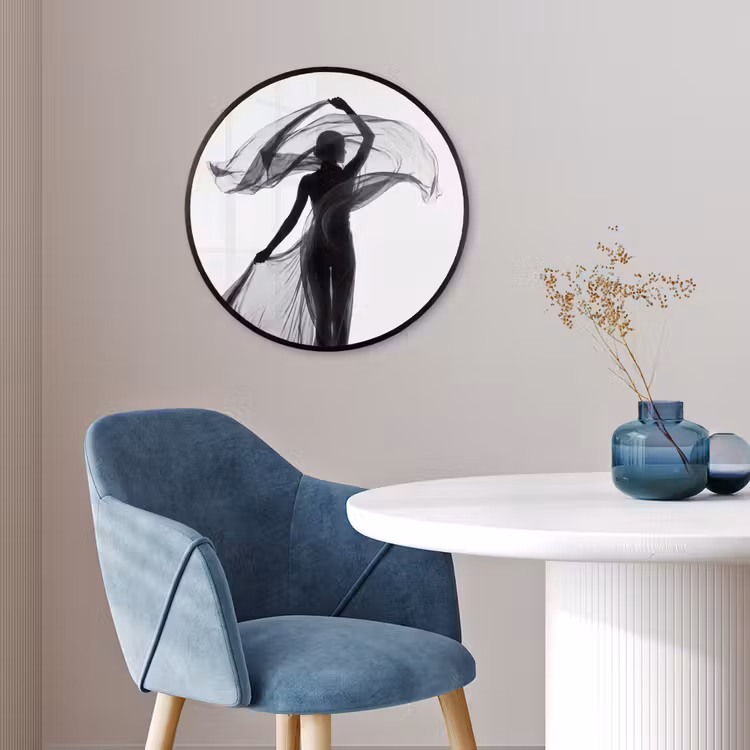 Ronde fotolijst - Vrouw - Sluier - Portret - Zwart - Wit - Artistiek — 4