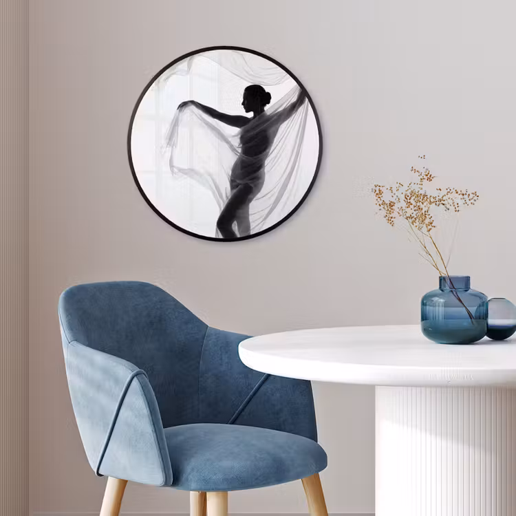 Ronde fotolijst - Silhouet - Sluier - Vormen - Zwart - Wit - Sensueel — 4