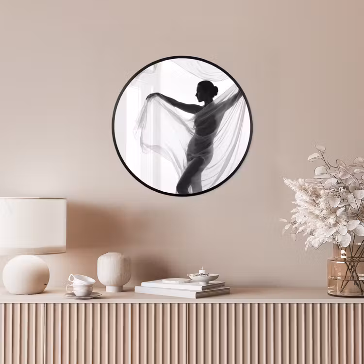 Ronde fotolijst - Silhouet - Sluier - Vormen - Zwart - Wit - Sensueel — 5