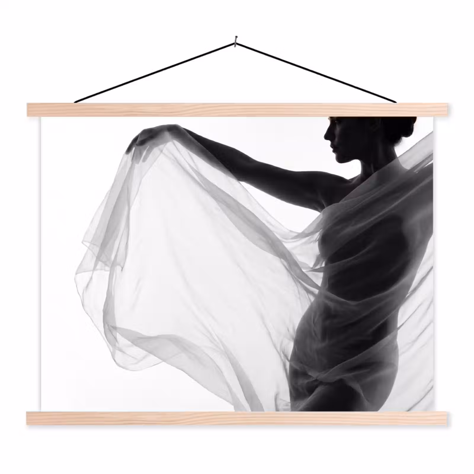 Schoolplaat - Silhouet - Sluier - Vormen - Zwart - Wit - Sensueel — 1