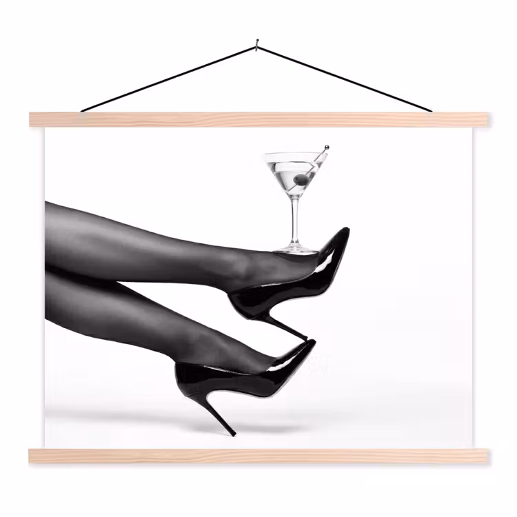 Schoolplaat - Benen - Hakken - Glas - Zwart - Wit - Speels — 1