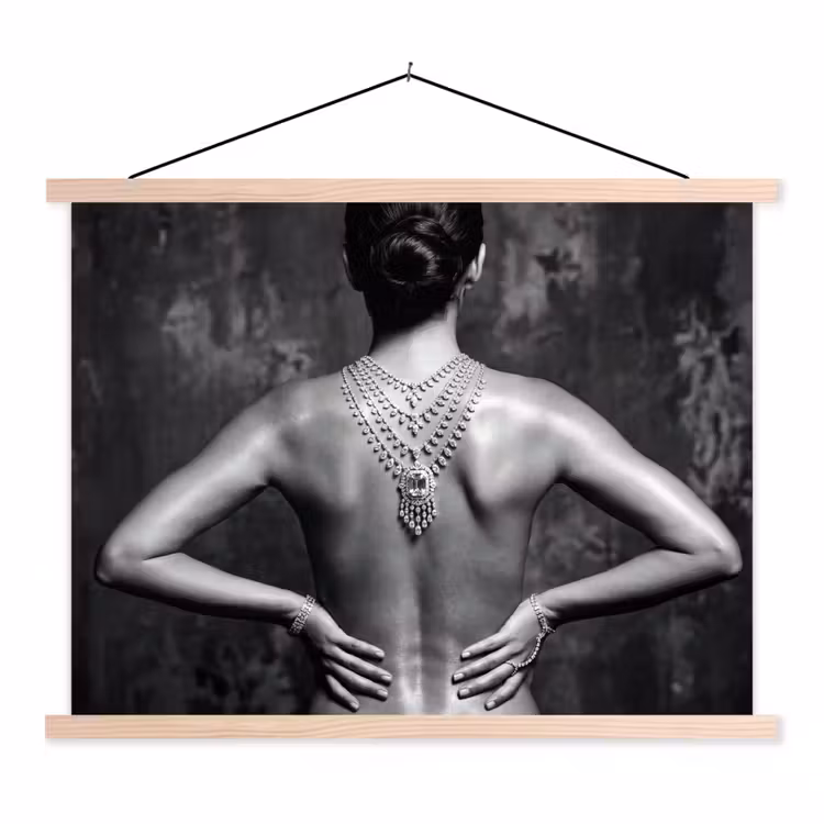 Schoolplaat - Rug - Ketting - Portret - Zwart - Wit - Glamour — 1