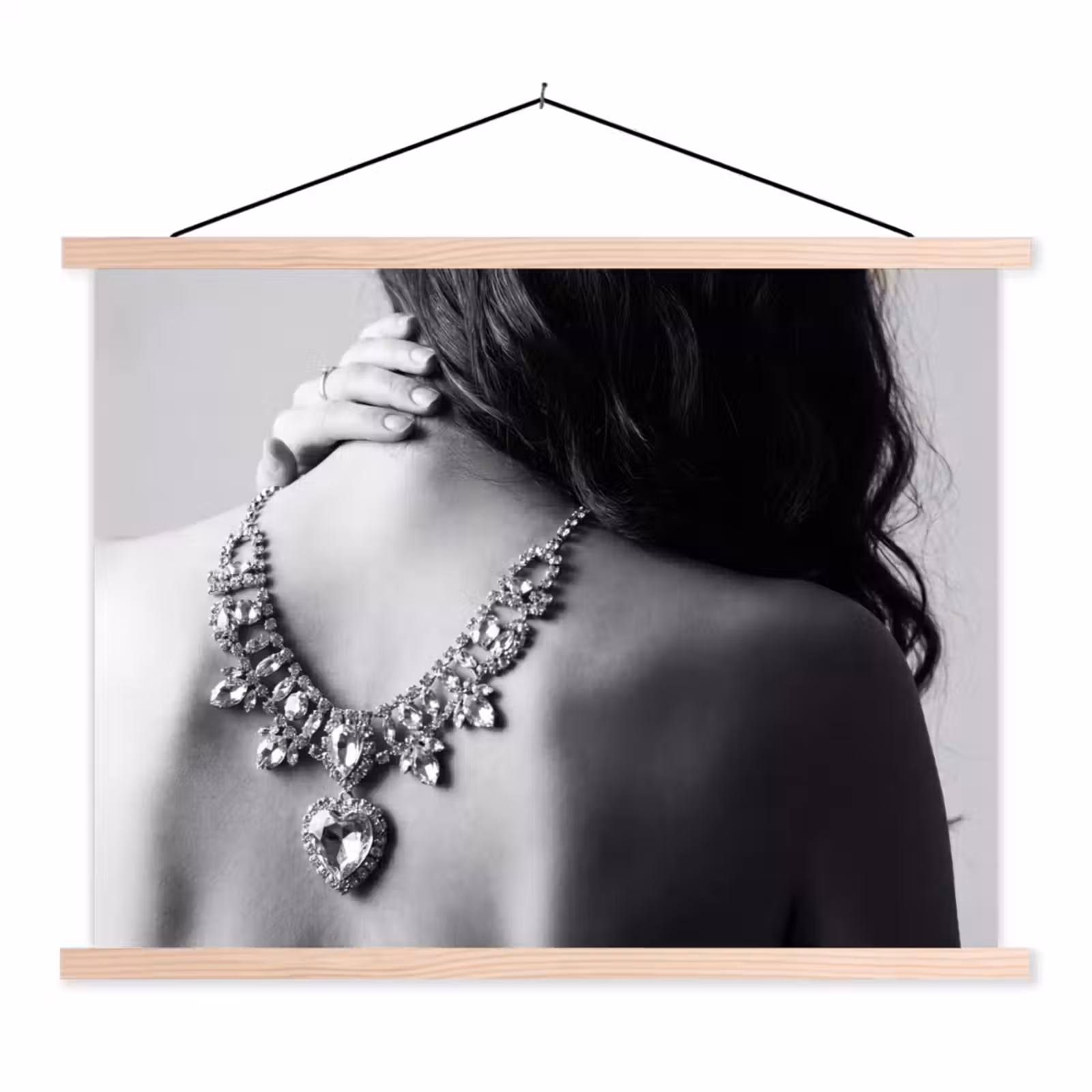 Schoolplaat - Vrouw - Ketting - Fashion - Zwart - Wit — 1