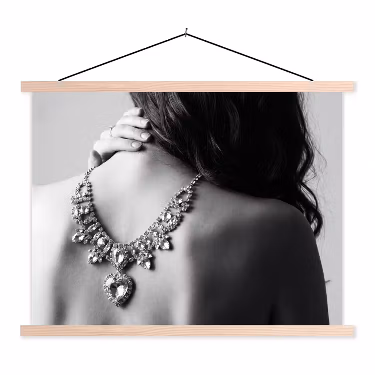 Schoolplaat - Vrouw - Ketting - Fashion - Zwart - Wit — 1