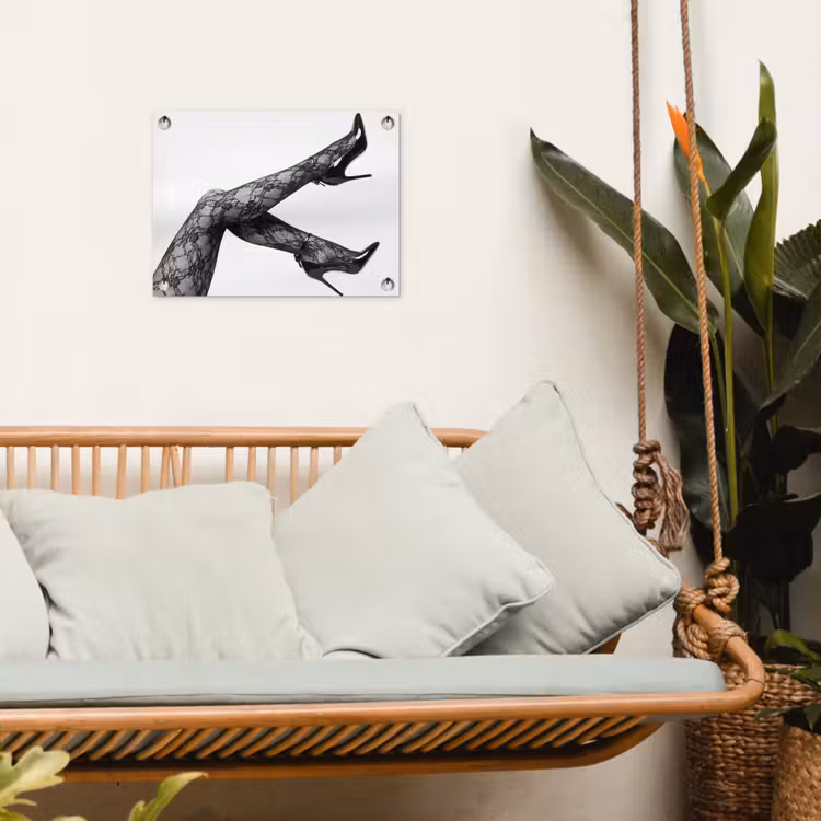 Tuinposter - Benen - Kant - Hakken - Zwart - Wit - Uitdagend — 5