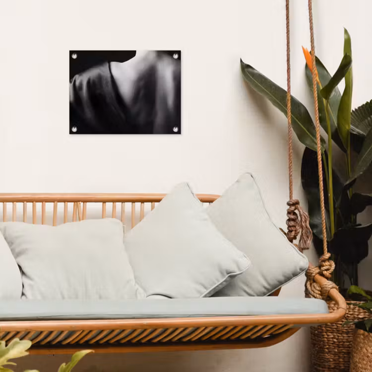 Tuinposter - Schouder - Zijde - Rug - Zwart - Wit - Elegant — 5