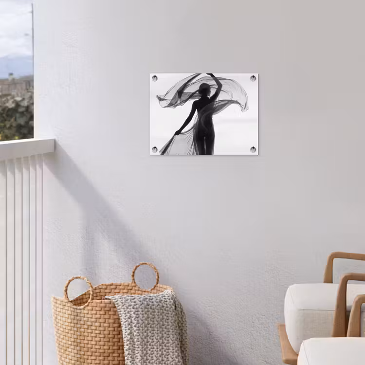 Tuinposter - Vrouw - Sluier - Portret - Zwart - Wit - Artistiek — 3