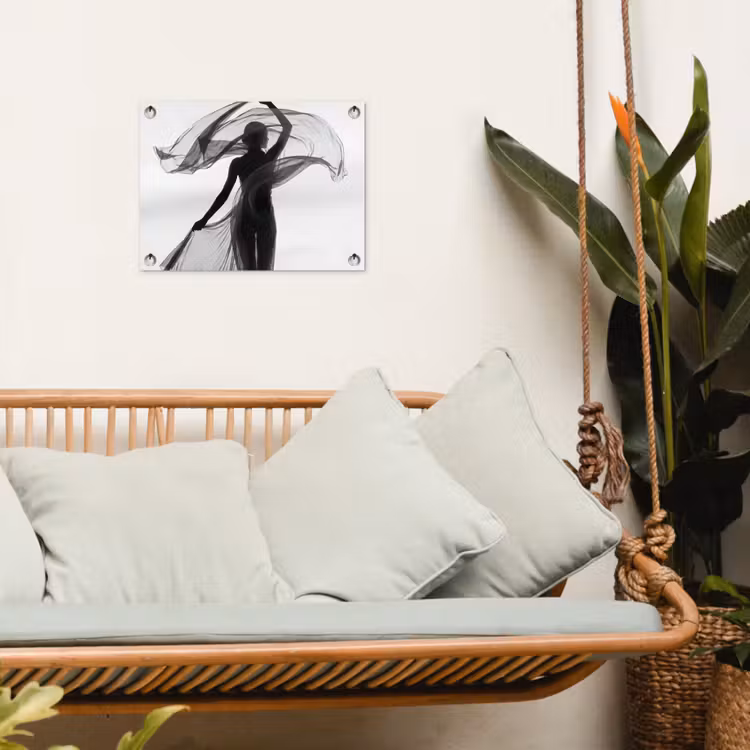 Tuinposter - Vrouw - Sluier - Portret - Zwart - Wit - Artistiek — 5