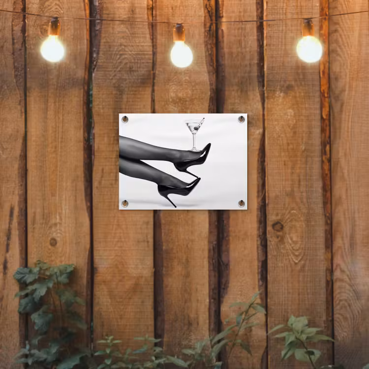 Tuinposter - Benen - Hakken - Glas - Zwart - Wit - Speels — 2