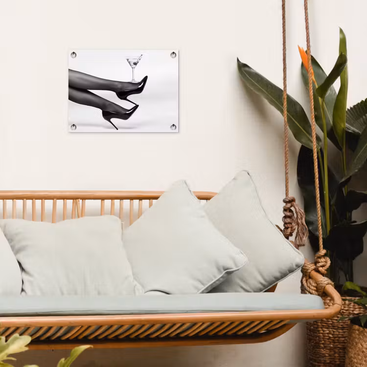 Tuinposter - Benen - Hakken - Glas - Zwart - Wit - Speels — 5