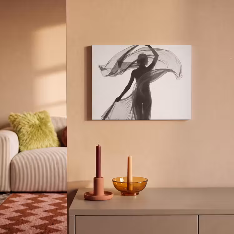 Akoestisch schilderij - Vrouw - Sluier - Portret - Zwart - Wit - Artistiek — 2