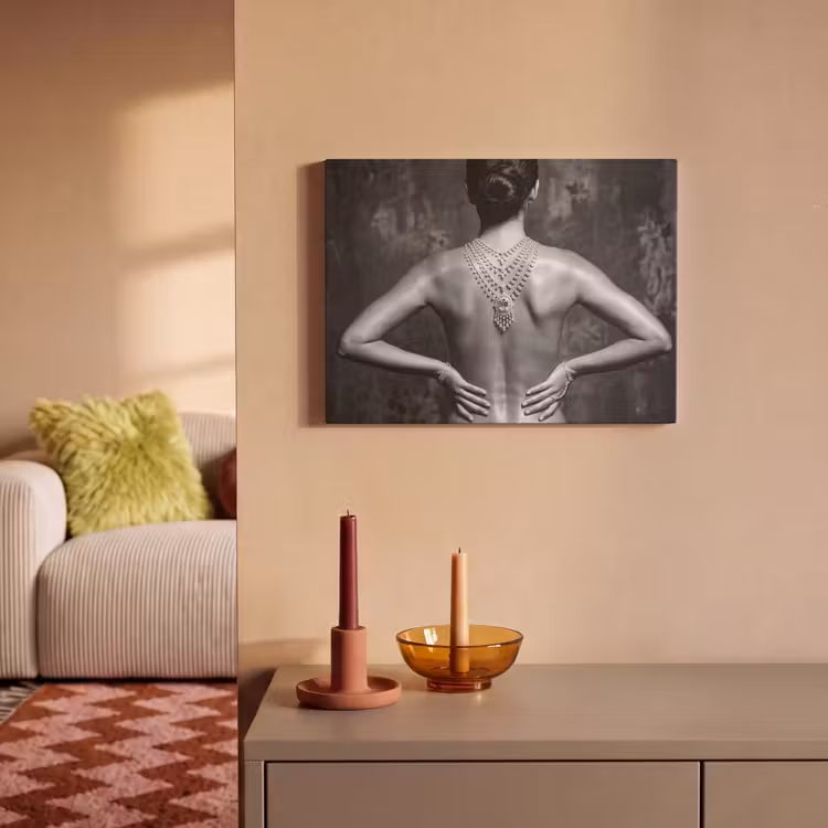 Akoestisch schilderij - Rug - Ketting - Portret - Zwart - Wit - Glamour — 2