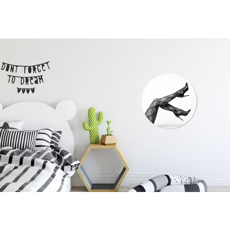 Wandcirkel - Aluminium - Benen - Kant - Hakken - Zwart - Wit - Uitdagend — 5