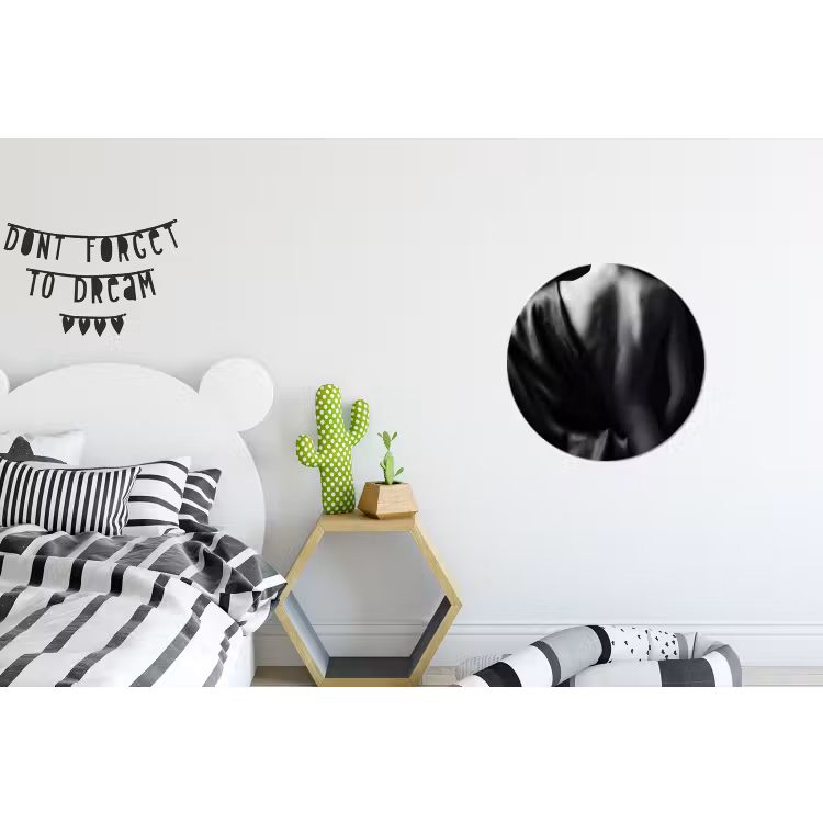 Wandcirkel - Aluminium - Schouder - Zijde - Rug - Zwart - Wit - Elegant — 5
