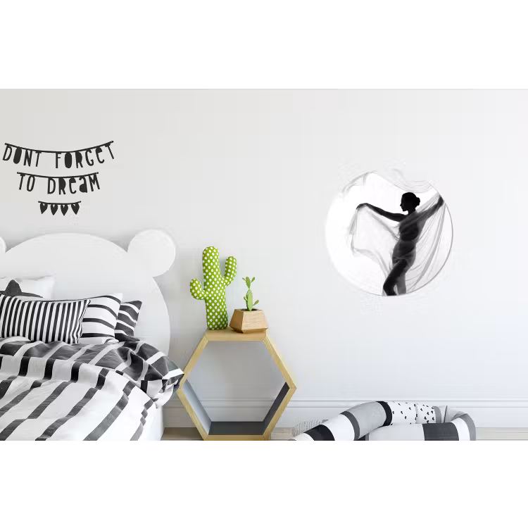 Wandcirkel - Aluminium - Silhouet - Sluier - Vormen - Zwart - Wit - Sensueel — 5