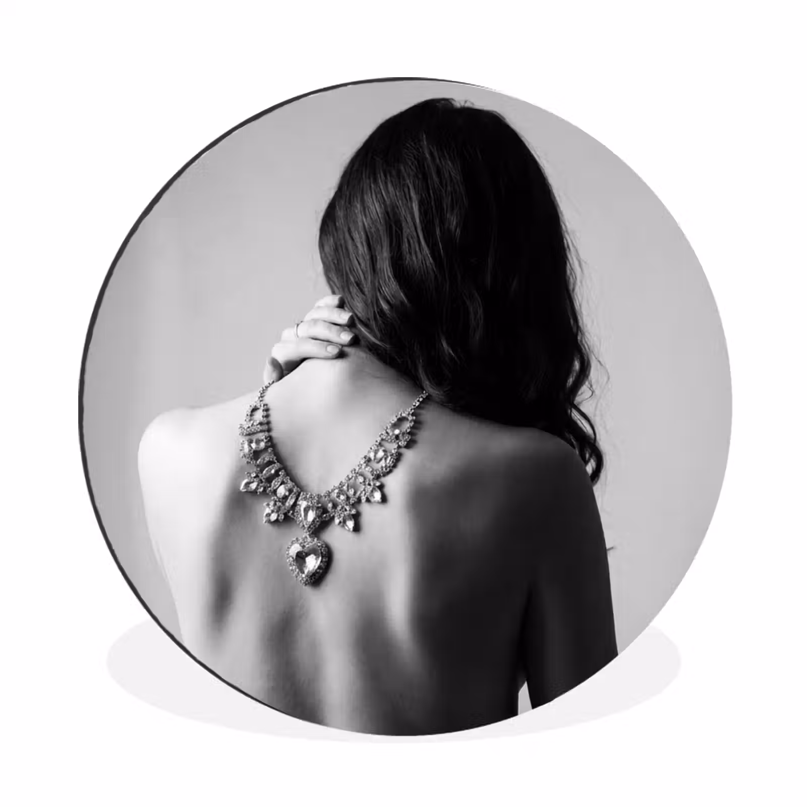 Wandcirkel - Aluminium - Vrouw - Ketting - Fashion - Zwart - Wit — 1
