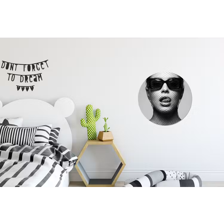 Wandcirkel - Aluminium - Vrouw - Net - Mysterieus - Zwart - Wit — 5