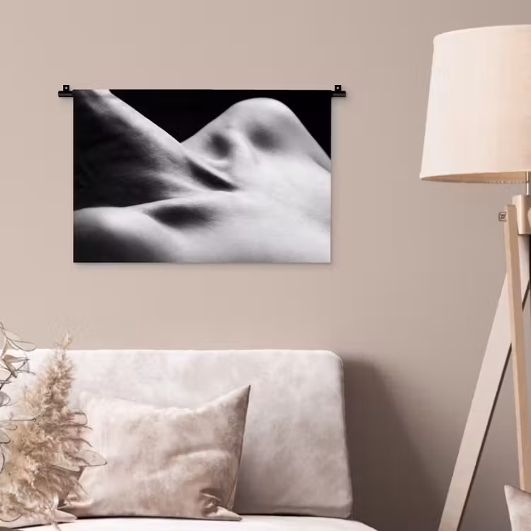 Wandkleed - Lichaam - Vormen - Abstract - Zwart - Wit - Sensueel — 2