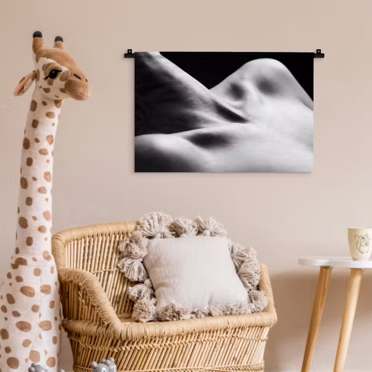 Wandkleed - Lichaam - Vormen - Abstract - Zwart - Wit - Sensueel — 5